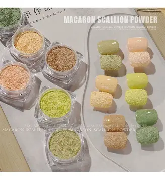 6Colors Macaron Scallion Nail Art Pulveris Ziemas Pūkaina Nagu Piederumi Cukura Plīša Glitters Pro Naglas