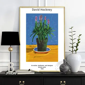 David Hockney Joprojām Dzīvi Plakātu, Hockney Kubisma Tautas Mākslas Audekla Apgleznošana, Lielbritānijas Sienas Māksla Spilgtas Krāsas, Mājās, Bērnu Istabas Dekors