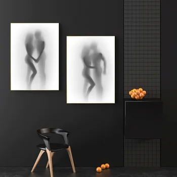 Modes projekcijas mākslas attēls kanvas glezna pāris miglaini Anotācija spogulis, plakātu, guļamistabas koridora mājas sienu apdare