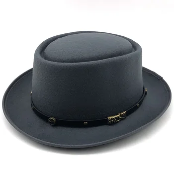 Sieviešu, Vīriešu Cūkgaļas Pīrāgs Cepuri Tētis Vilnas Dzīvoklis Fedora Cepuri Dāma Kungu Spēlmanis Boater Trilby Cepure Cepure Izmērs 58CM