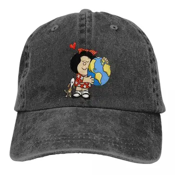 Vasaras Klp Saulessarga Pasaulē Un Kucēnu Hip Hop Caps Mafalda Quino Smieklīgi Manga Kovboju Cepuri Sasniedza Cepures