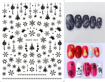 Ziemassvētki Sniega Koka Naglas Mākslas Manikīrs Atpakaļ Līme Decal Dekorācijas, Dizains, Nagu Uzlīmes Uz Nagiem Padomus, Skaistums